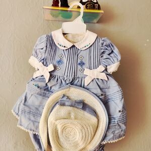NWT Baby Togs 6-9m Dress with Hat